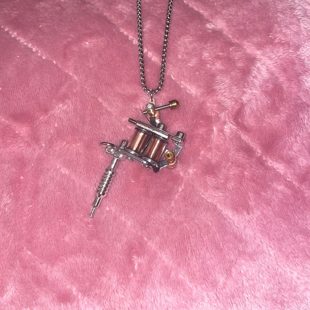 Tattoo gun necklace
